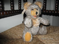 Antique Fechter Old Bear Authentic Austria 10 Inch Gray Mohair Open Mouth