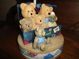 Toy Box Teddies Nursery Lamp KIDSLINE 8 Bears in a Suitcase Resin 15 inch