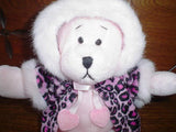 Ganz 2000 Rachel Bear Velvet Leopard Coat 9 inch New