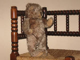 Antique 1940s Steiff Original Teddy Bear Jointed Gray Mohair 35 cm US ZONE