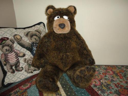 Cartoon Face BROWN GRIZZLY BEAR Plush Large 20 inch FUNNY CUTE
