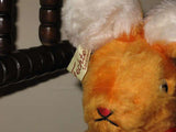 Antique Fechter Austria 1960s 9 Inch Orange White Mohair Bunny Rabbit