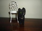 Antique German Black Cat Silk Plush With Spring Inside 3 inch 1903-1914 Pre WW1