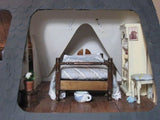 European Handmade OOAK Wooden Doll House with Miniature Accessories & Furniture