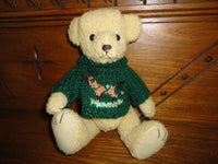 Wooly Teddy Bear Rocking Horse Hand Knitted Sweater Fully Jointed 10 inch