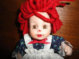Effanbee Doll Raggedy Ann Porcelain Fully Jointed 6 inch Hand Painted