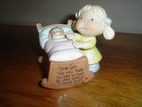 Enesco Figure Dear God Kids Girl with Baby Vintage 1982