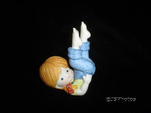 Enesco Little Girl Blue Jeans Porcelain Figurine 1981