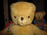 Antique Knickerbocker Teddy Bear Gold Plush Glass Eyes Rare Nose 17 inches 1950s