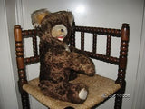 Antique Fechter Old Teddy Bear 20.5 Inch Brown Mohair Open Mouth Rare