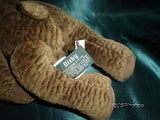 Russ Berrie Bixby Bear Brown Soft Plush 4933 Suede Bow