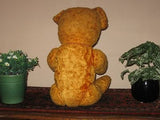 Antique 1930s Yellow Brown Dutch Van Gelden Jointed Teddy Bear Jumbo 21in. 53 cm