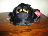 Russ Berrie GUNTHER DOG Black Velvet Pop Eyed LARGE 15 inch NEW