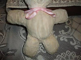 Antique Old White Mohair Teddy Bear 12 Inch Disc Eyes 1940s Rare