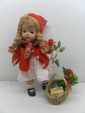 Antique French 1930s Doll Little Red Riding Hood Mohair Wig 13 inch