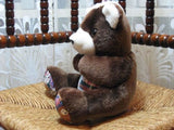 Europe Cute Bedtime Brown Teddy Bear Plush w Sleeping Hat
