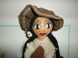 Vintage Peruvian Doll Holding Babies and Llama One of a Kind Handmade 13 inch