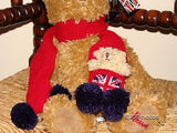 Harrods Bear Red Union Jack With Baby in Scarf 91773