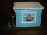 Wooden MUSICAL MOVING Antique Car Garage Bride & Groom Just Married Music Box