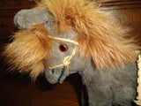 Antique 1950s Jays Made in Ireland DONKEY Toy 6 Inch Real Fur Mane Glass Eyes