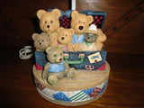Toy Box Teddies Nursery Lamp KIDSLINE 8 Bears in a Suitcase Resin 15 inch