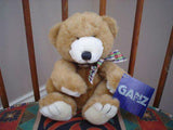 Ganz Checkers Bear Brown Plaid Bow Retired H3675 8 Inch 2000 All Tags New