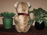 Antique 1930s Dutch Van Gelden Jointed Teddy Bear French Brown Mohair 15 Inch