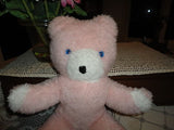 Antique Wendy Boston UK Bear Pink White Plush 14" RARE