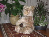 Antique Fechter Austria Gray Mohair Bear Growler 19 Inch 1960s