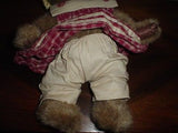 Boyds Collection Bear Girl in Plaid Dress 1990 1998