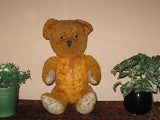 Antique 1930s Yellow Brown Dutch Van Gelden Jointed Teddy Bear Jumbo 21in. 53 cm