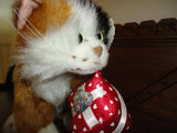Tortoise Shell CAT Plush Holding Satin Present Valentine Gift Intersave RARE