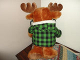 JUMBO 2 foot MOOSE in Lumberjack Hooded Plaid Jacket