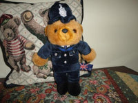 Awnhill Middlesex UK London Police Bobby Bear Velvet Doll 10 inch