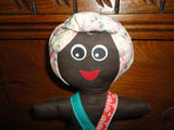 Vintage Black Doll Set Handmade Stuffed Fabric Dolls Lot of 2