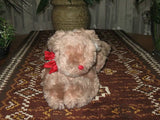 Antique 1960s Fechter Austria 13 Inch Laying Brown Plush Bunny Rabbit