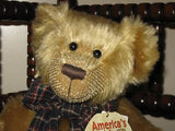 Gund Nesbit Americas Teddy Bear UK Gold Mohair Bear 15 Inch 15056 2001 New