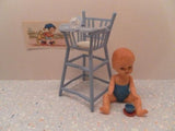 Vintage 1970s Fiba Doll Made in Italy Beds Highchair 6 Dolls Set ES Germany