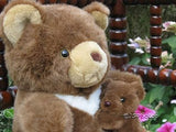 France Mother & Baby Bear Brown Plush