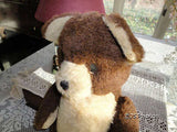 Antique Jointed Two Toned Light Dark Brown Teddy Bear Swivel Head 16 Inch 1950s