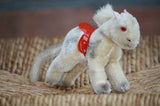 Hermann Germany Mohair Pony 1960s with Red Saddle