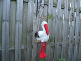 Stork Plush On Swing Hang Toy CP Colmar France Rare