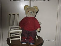 Antique Steirer Austria Mohair Bear Center Seam 14 Inch 1940s Closed Mouth