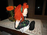 Irish Dancer Stuffed Rag Doll Yarn Hair