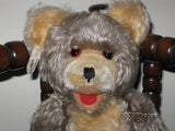 Antique Fechter Old Bear Authentic Austria Gray Mohair 11.8 Inch Open Mouth