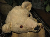 Antique 1930s German Teddy Bear Beige Silk Plush & Button Jointed 19 Inch