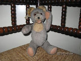 Antique Fechter Old Bear Authentic Austria 11.8 Inch Gray Mohair 1960s