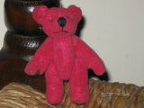 UK Miniature 2 inch Pink Jointed Girl Teddy Bear Jointed  Leather Paw Pads
