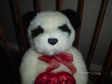 Gund Panda Bear Velvet Heart Box 14 inch 2001 Rare 46210