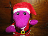 Barney Santa Doll with We Wish You a Merry Christmas Book 1999 Lyons